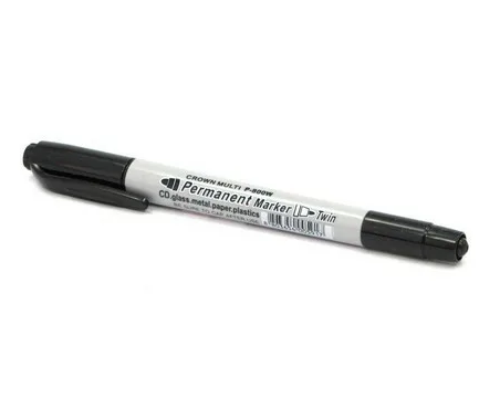 Маркер перманентный двухсторонний 1-2мм круг черный CROWN Multi Marker Twin P-800W Корея