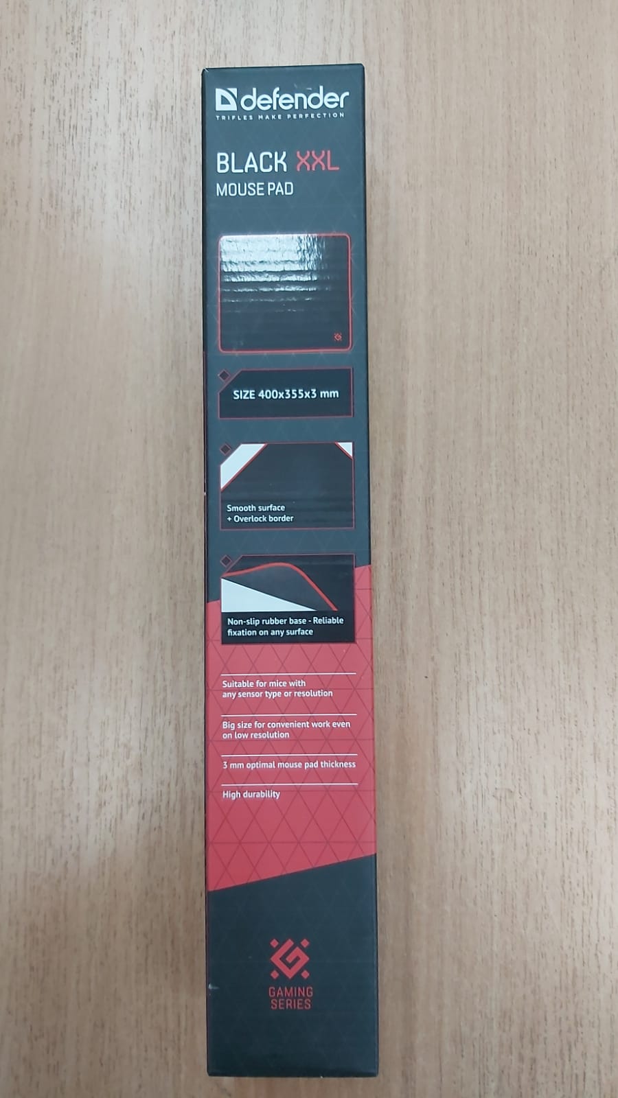 Коврик д/мыши 400*355*3мм DEFENDER Black XXL mouse pad 50559