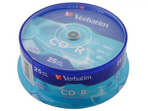 Диск CD-R 700Mb 52x Cake Box 25шт/упак 43432 Verbatim