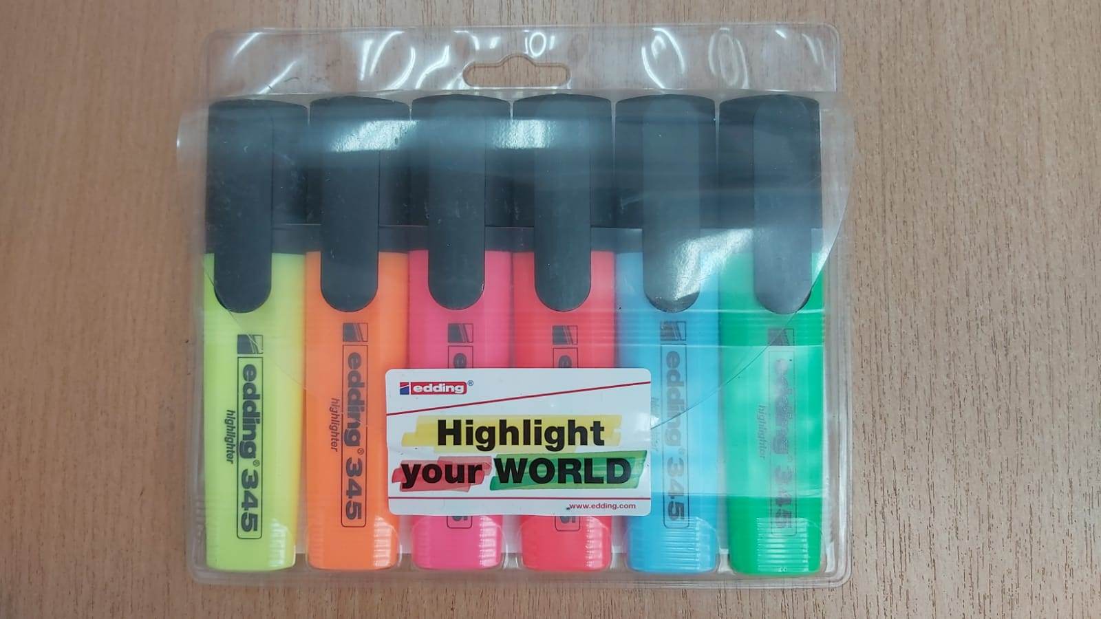 Маркер-текстовыделитель 2-5мм 6цв/уп EDDING E-345/6S