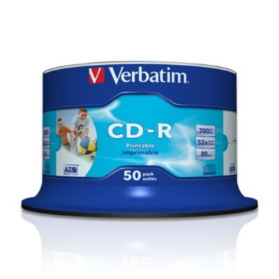 Диск CD-R 700Mb 52x Cake Box DataLife 50шт/упак 43351 Verbatim
