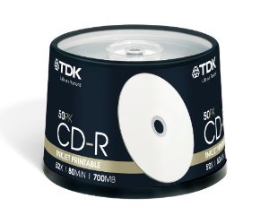 Диск CD-R 700Mb 52x Printable Cake Box 50шт/упак t19514 TDK
